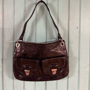 Coach black leather handbag